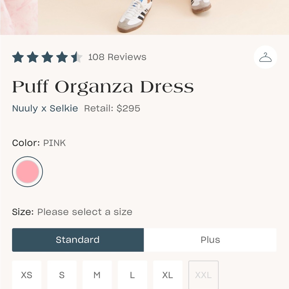 Selkie puff organza dress pink white mini XXL - Picture 9 of 9